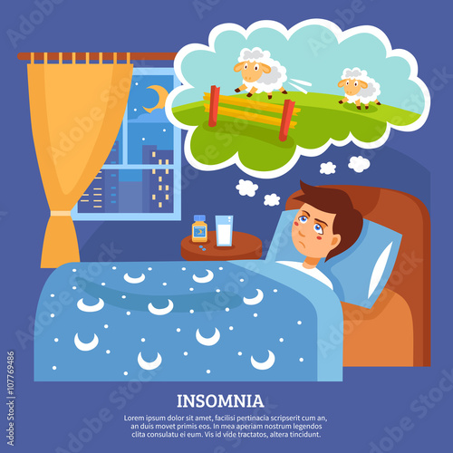 Insomnia People Problems Flat Poster