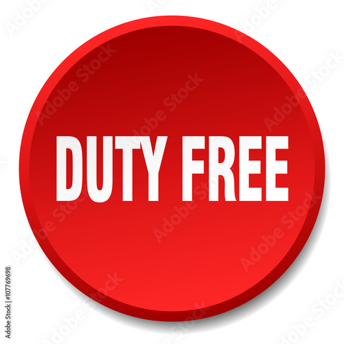duty free red round flat isolated push button