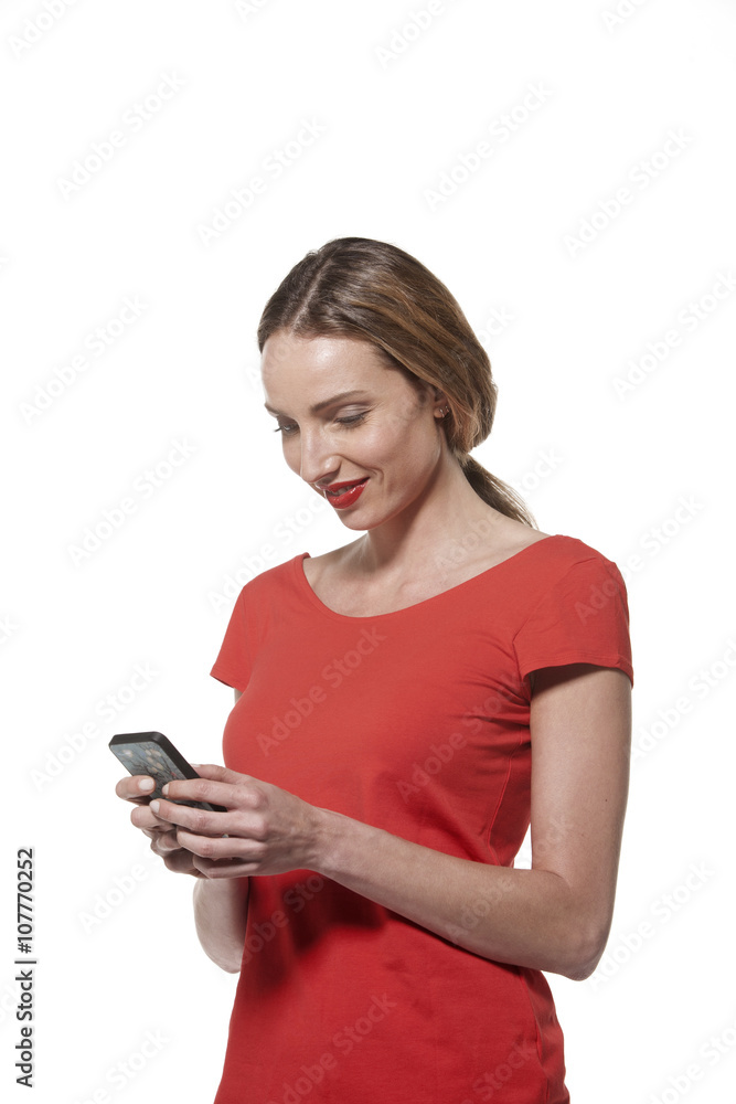 Young Caucasian woman using a smart phone Young Caucasian woman using a smart phone