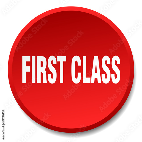 first class red round flat isolated push button