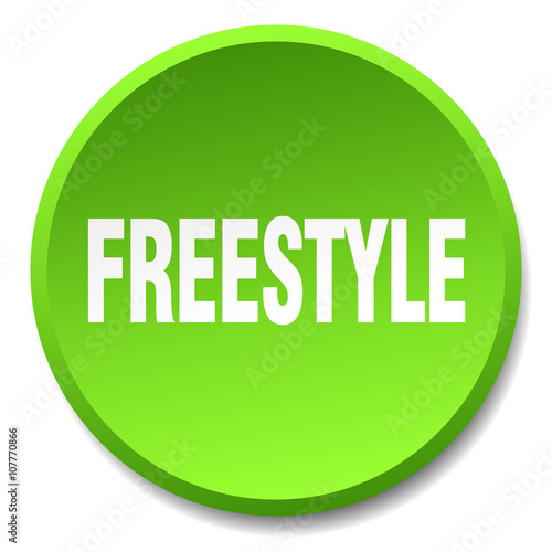 freestyle green round flat isolated push button