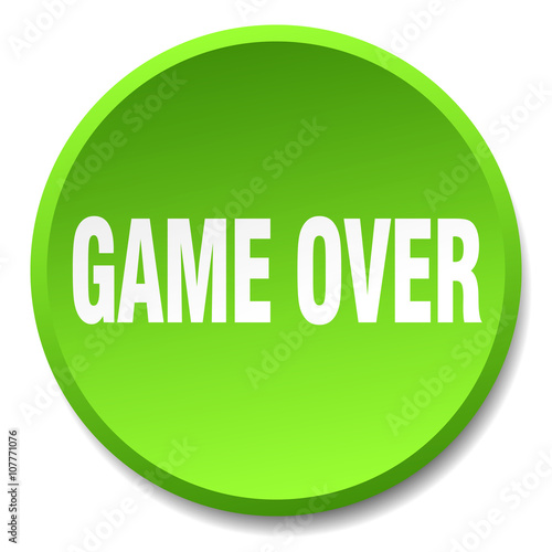 game over green round flat isolated push button