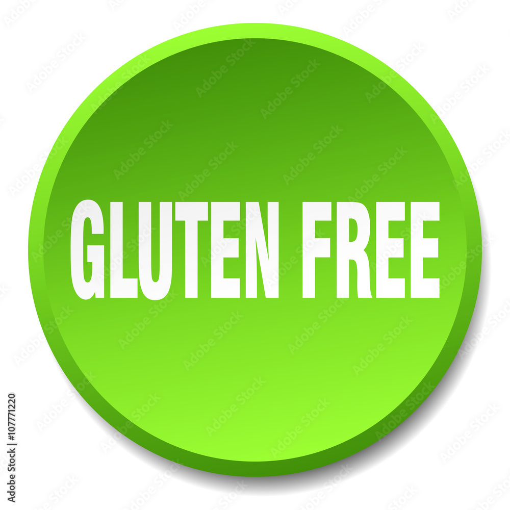 gluten free green round flat isolated push button gluten free green round flat isolated push button