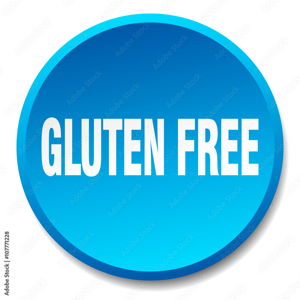 gluten free blue round flat isolated push button gluten free blue round flat isolated push button