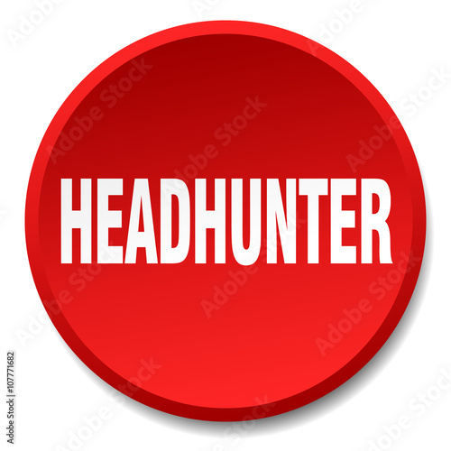 headhunter red round flat isolated push button