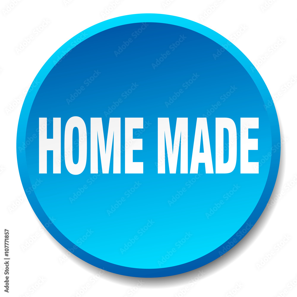 home made blue round flat isolated push button home made blue round flat isolated push button