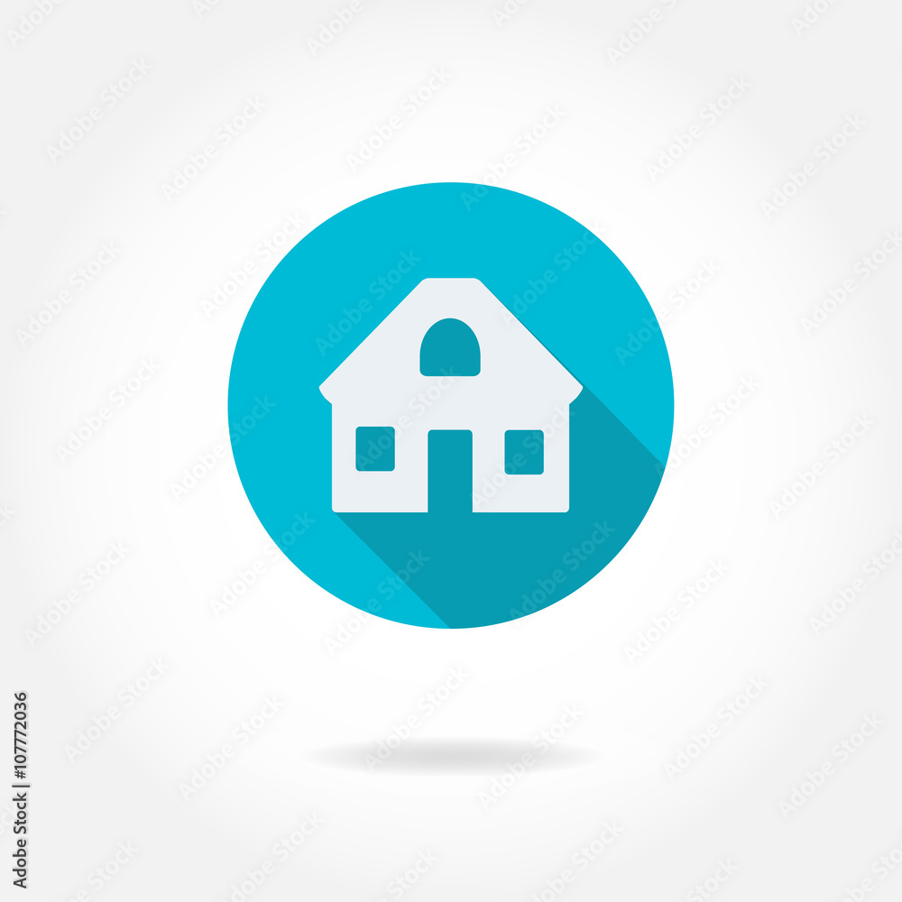 House Icon or sign in turquoise circle. Vector silhouette. Design element for real estate. House Icon or sign in turquoise circle. Vector silhouette. Design element for real estate.