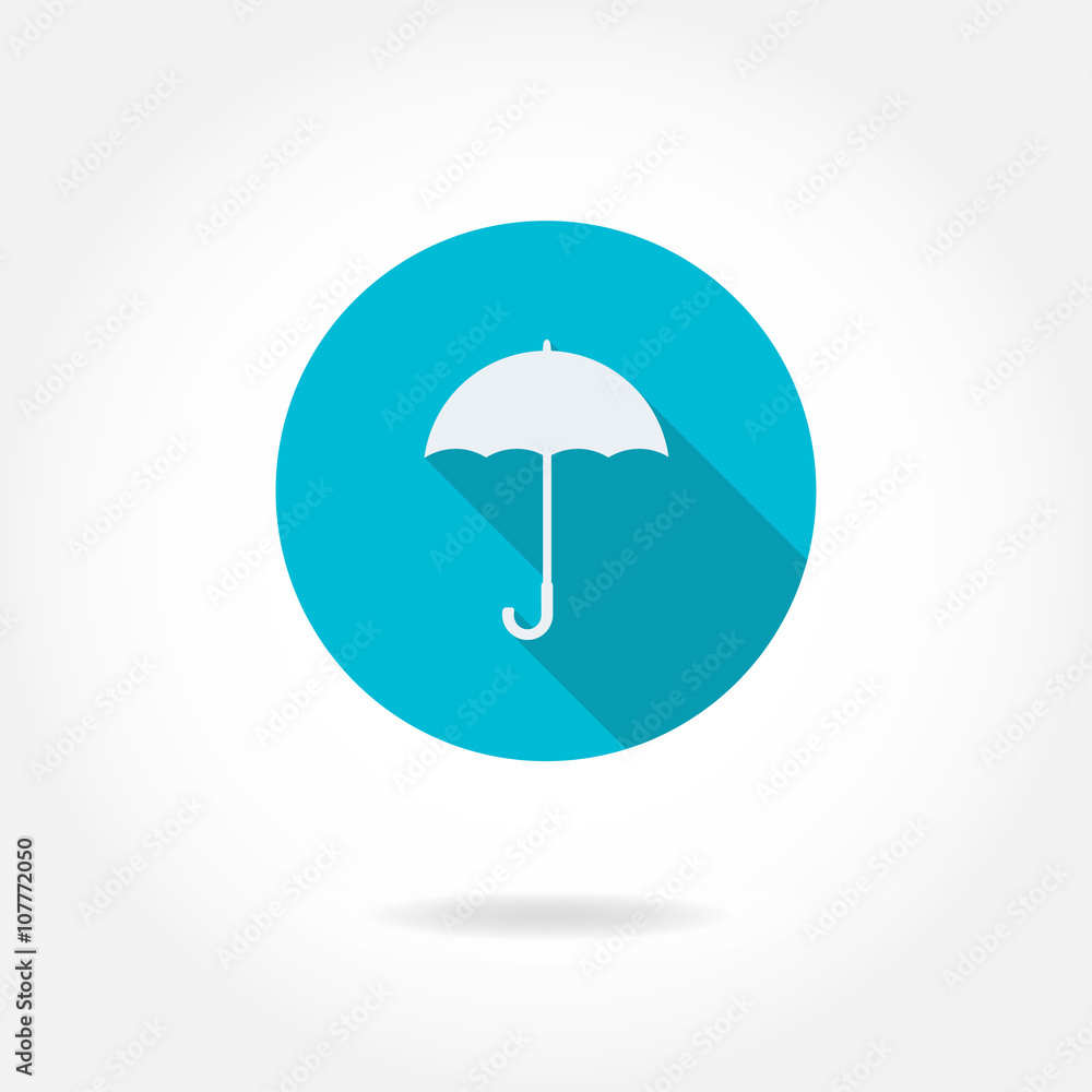 Umbrella icon in flat style. Vector illustration.
