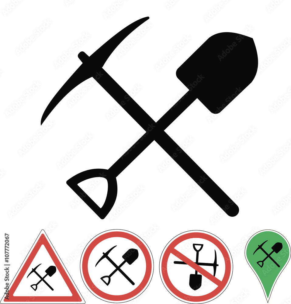 pick and shovel vector de Stock Adobe Stock