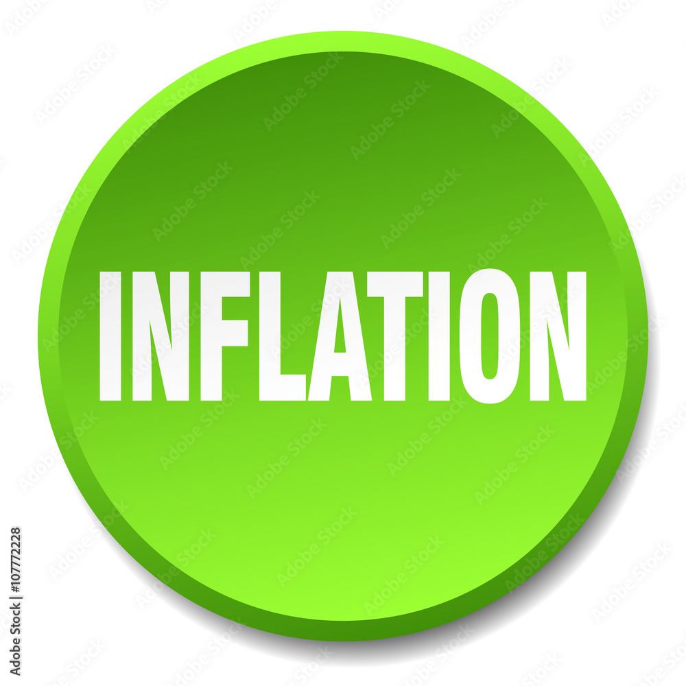 inflation green round flat isolated push button inflation green round flat isolated push button