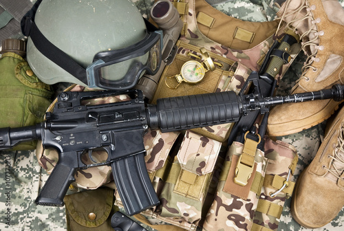 soldier equipment of NATO forces photo