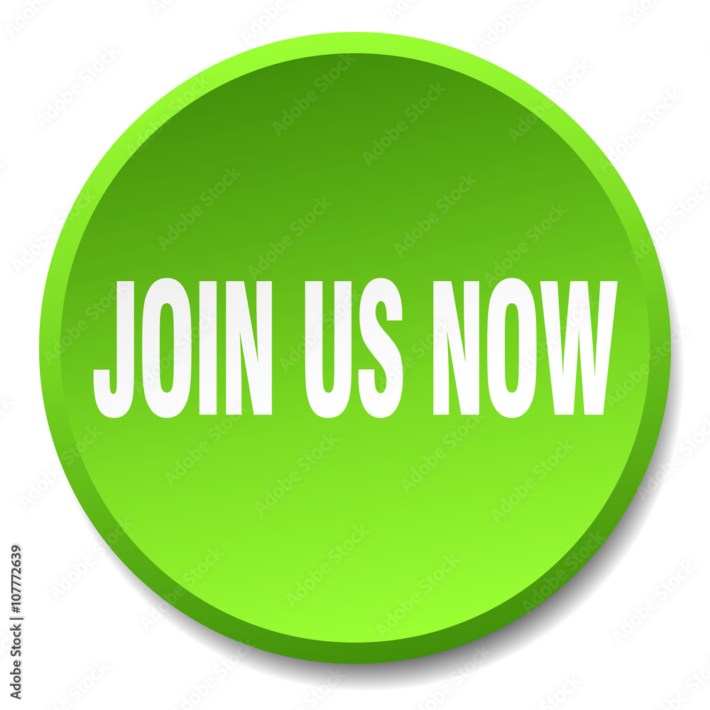 join us now green round flat isolated push button join us now green round flat isolated push button