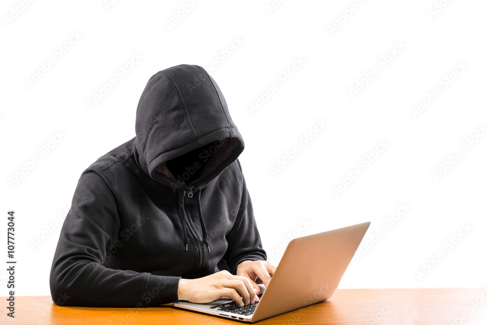 .Hackers programmer look and search data .Hackers programmer look and search data
