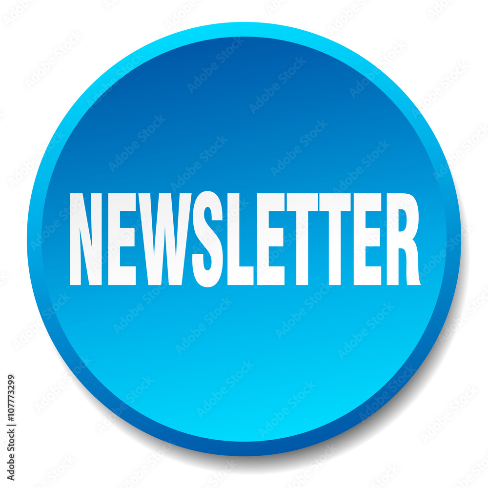 newsletter blue round flat isolated push button newsletter blue round flat isolated push button