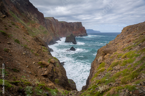 Madeira island rocky cliffs