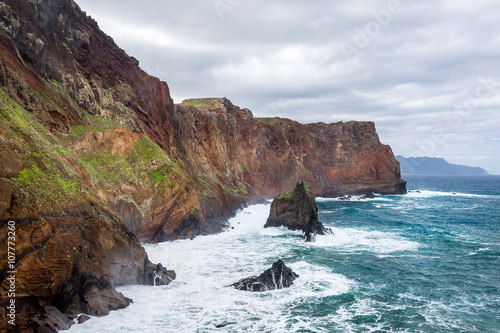 Madeira island high and rocky shores