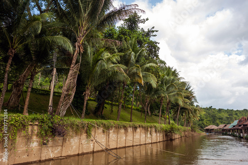 Stilt houses on the river Kwai Thailand