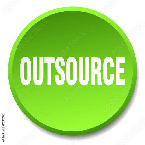 outsource green round flat isolated push button