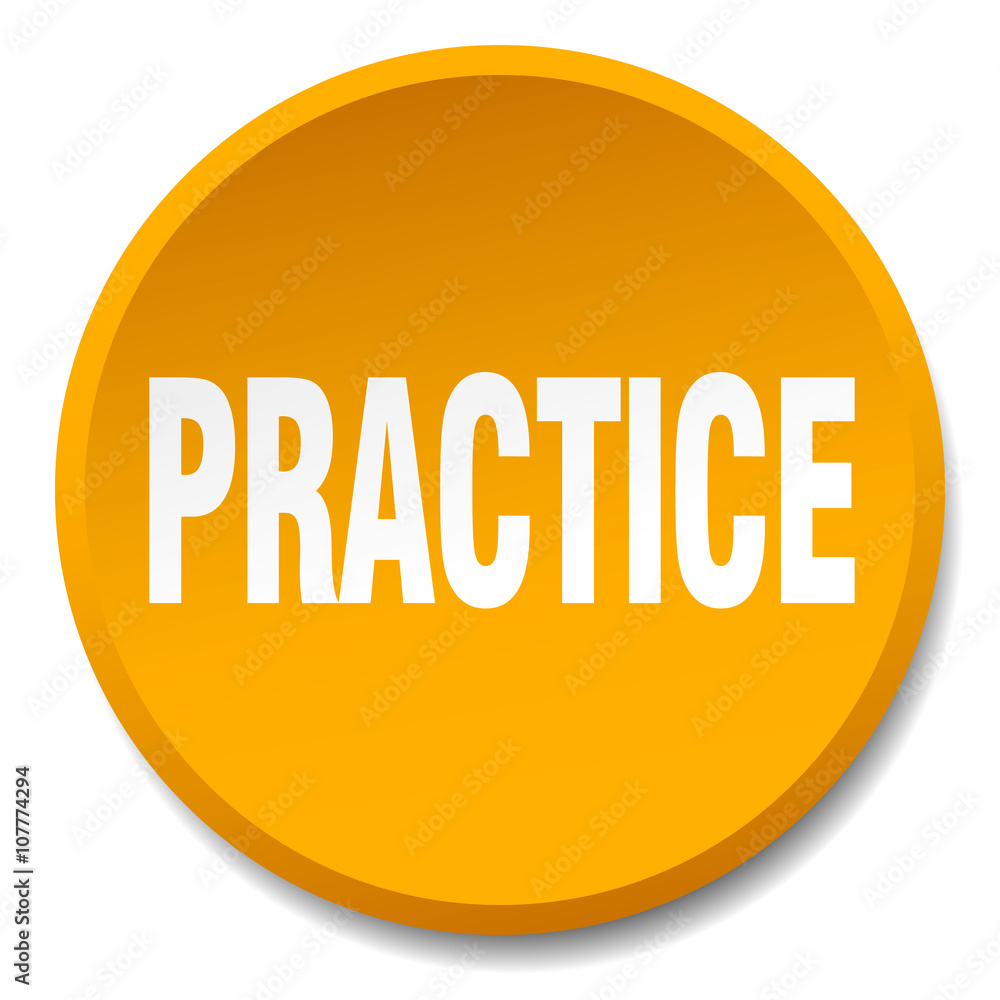 practice orange round flat isolated push button practice orange round flat isolated push button