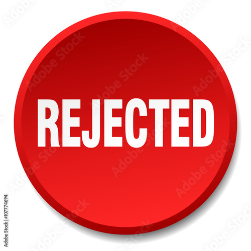 rejected red round flat isolated push button