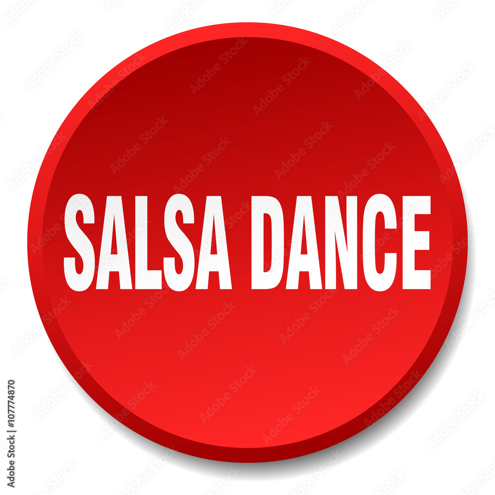 salsa dance red round flat isolated push button salsa dance red round flat isolated push button
