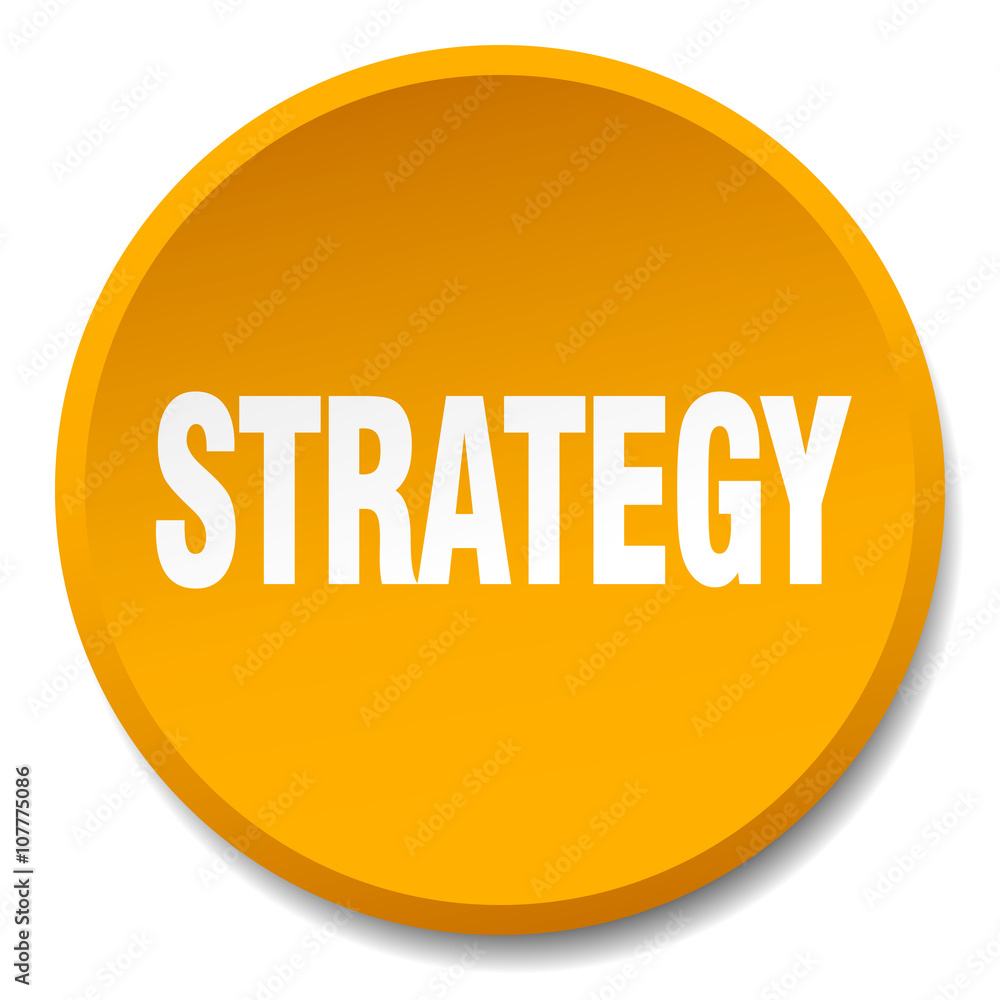 strategy orange round flat isolated push button strategy orange round flat isolated push button