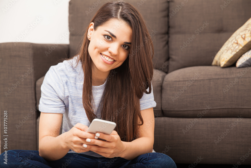 Beautiful woman using a smartphone Beautiful woman using a smartphone