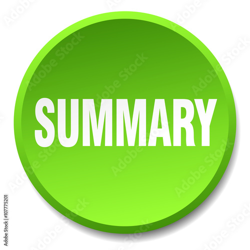 summary green round flat isolated push button