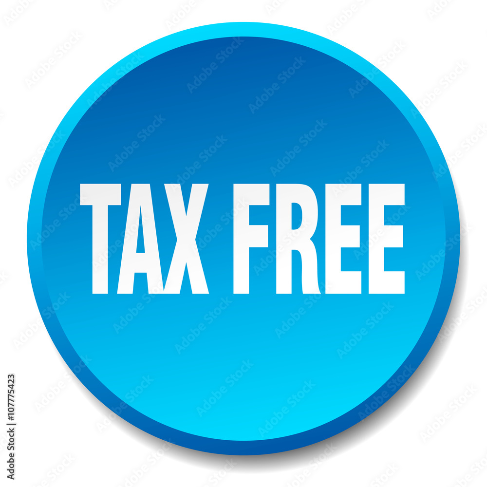 tax free blue round flat isolated push button tax free blue round flat isolated push button