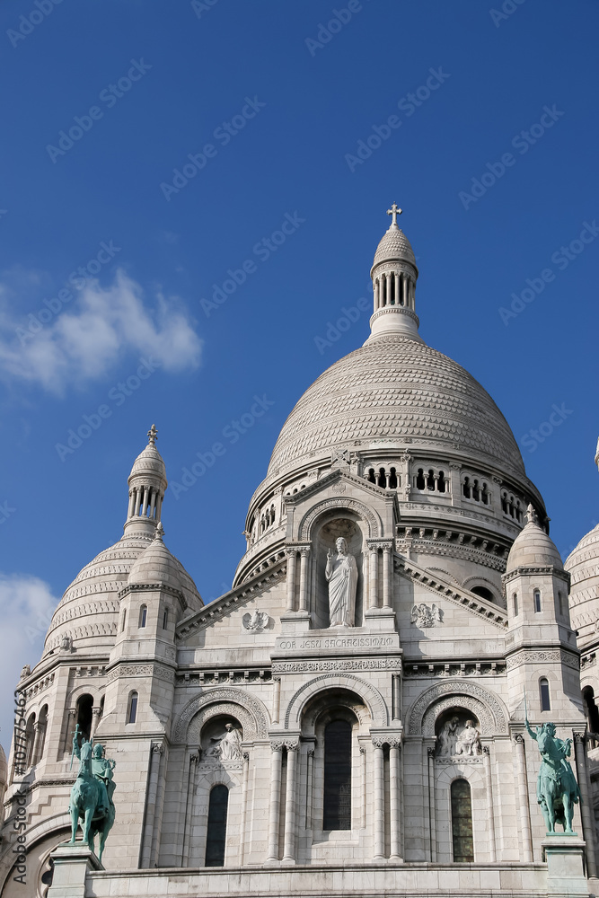 Sacre Coeur cathedral in Paris, France. Architectural details.
