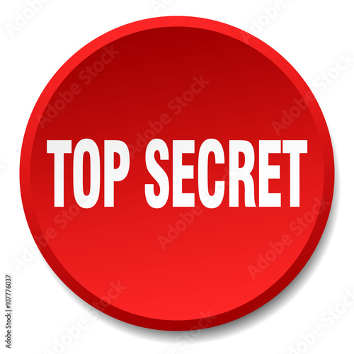 top secret red round flat isolated push button