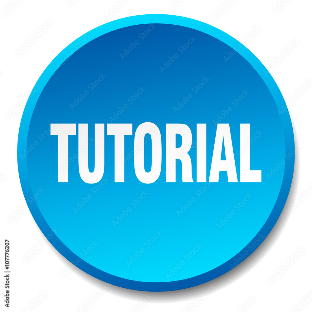 tutorial blue round flat isolated push button tutorial blue round flat isolated push button