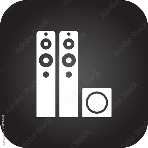 Home stereo system sign simple icon on background