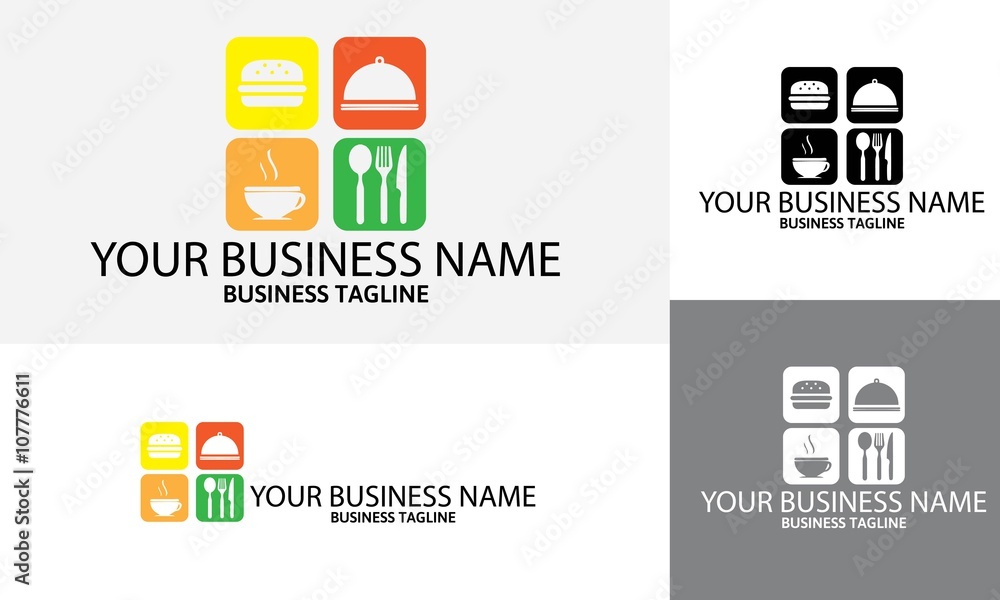 food vector logo with food and business card food vector logo with food and business card