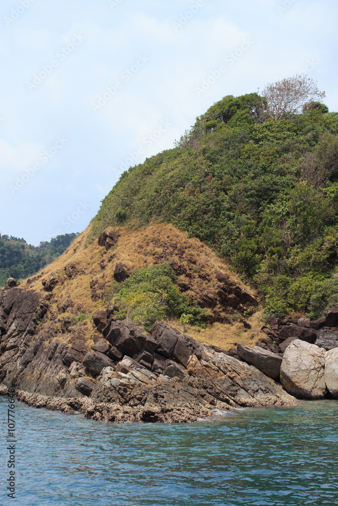 Naklejka premium rough stone on island