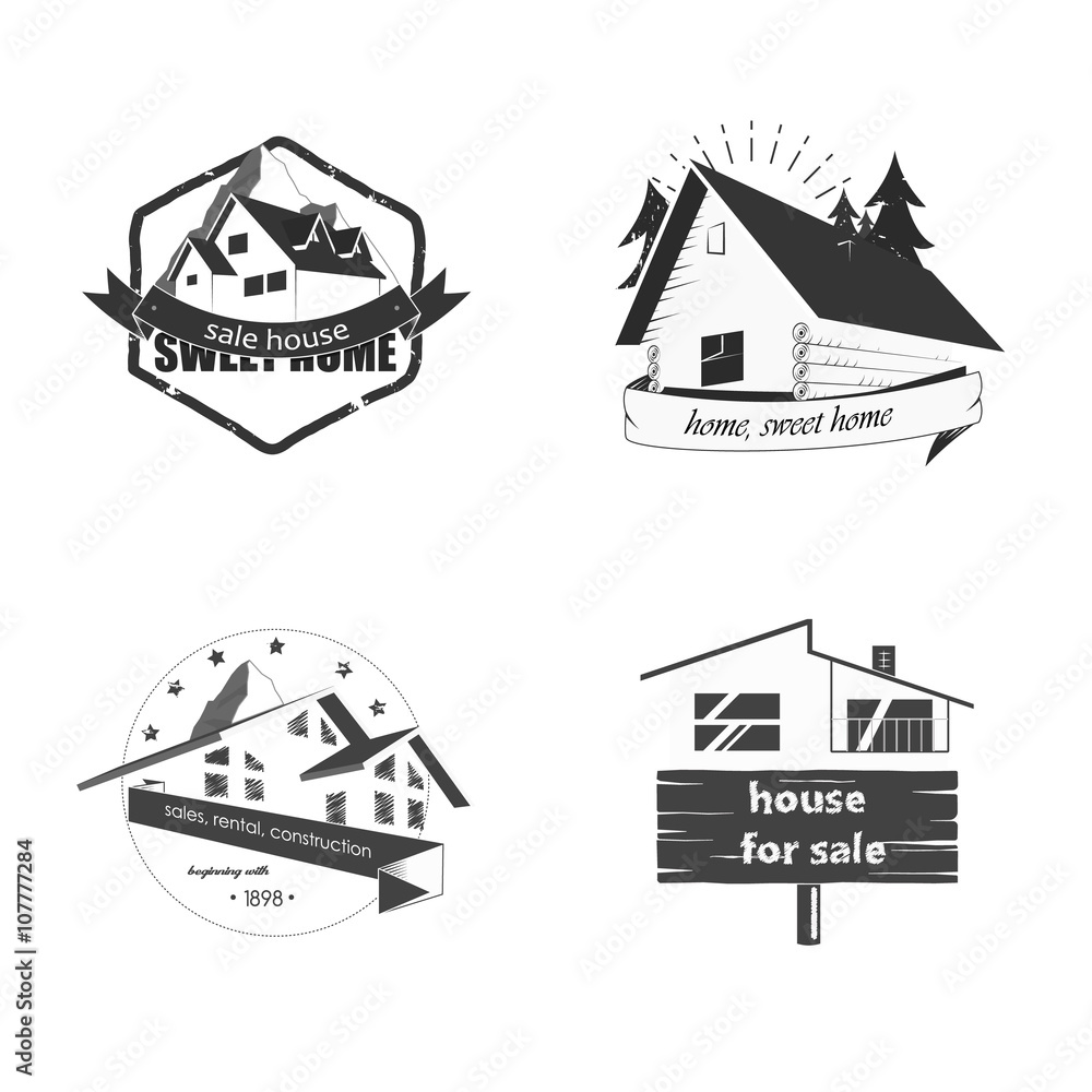 Set logos sale and construction of houses