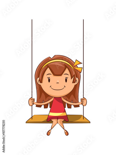 Girl sitting on swing