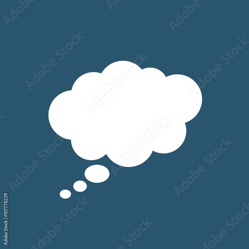 Speech bubble silhouette icon | Dialog balloon vector monochrome sign isolated