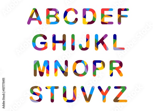 Cute candy-colored alphabet