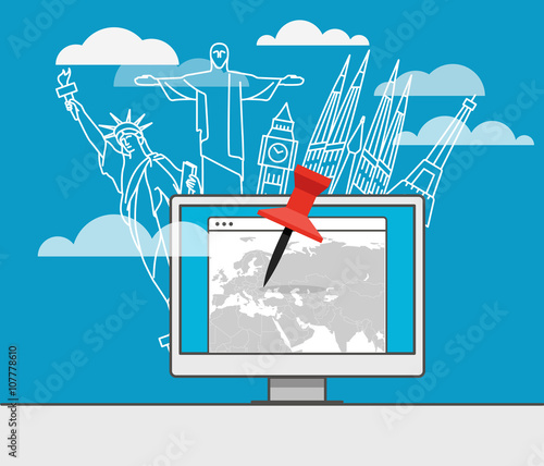 World sights searching concept