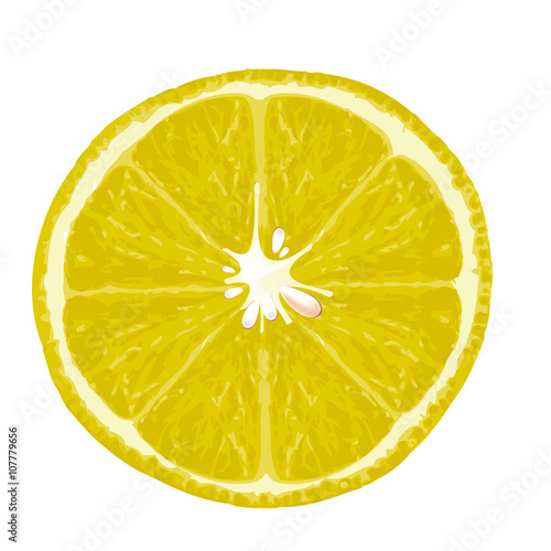 Slice of Lemon isolated on white