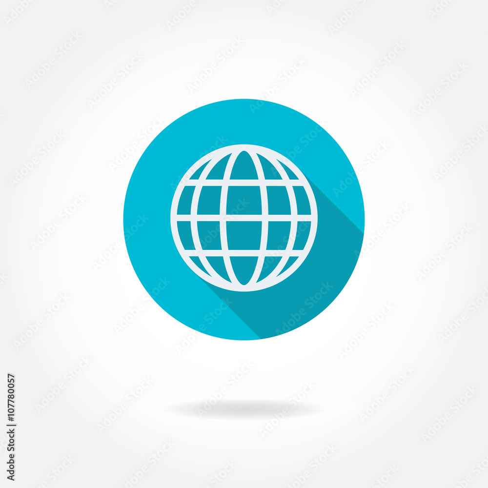 Globe Earth icon or sign. Vector illustration in flat design. Globe Earth icon or sign. Vector illustration in flat design.