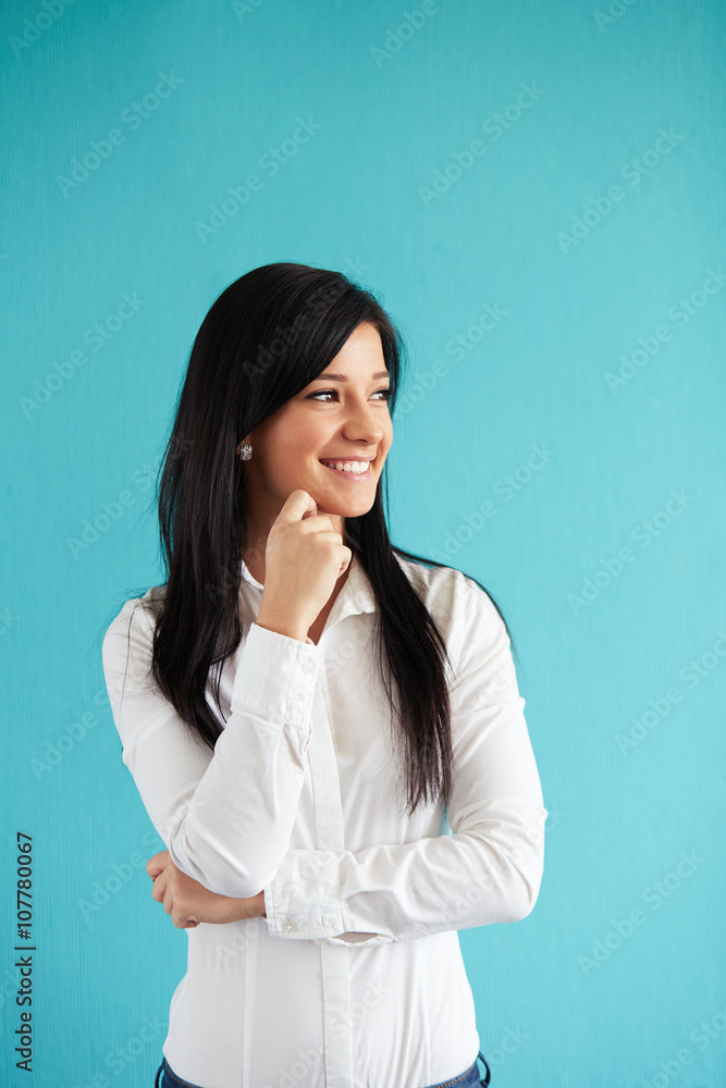 Pretty businesswoman in white shirt Pretty businesswoman in white shirt