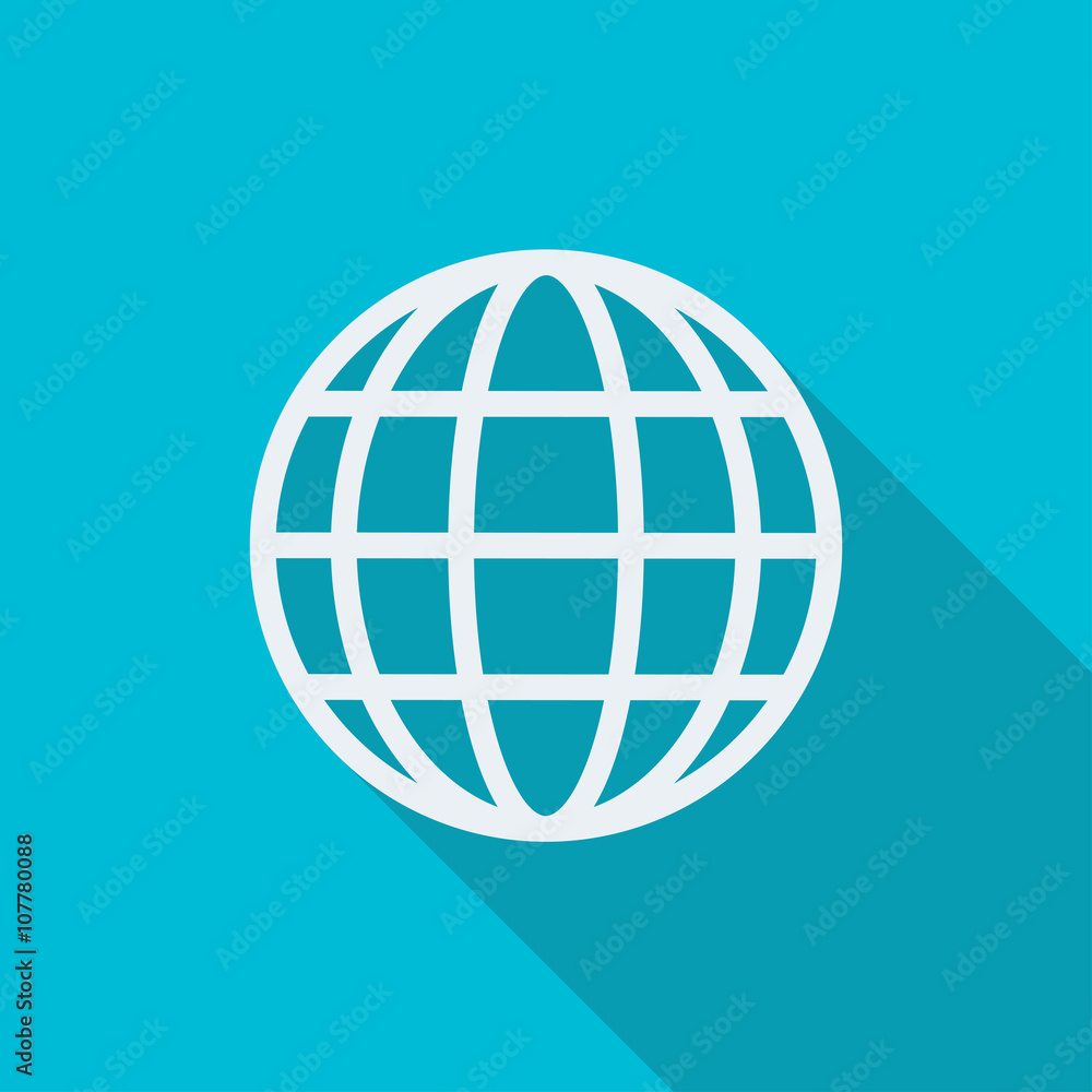 Globe Earth flat icon. Vector illustration in flat design. Globe Earth flat icon. Vector illustration in flat design.