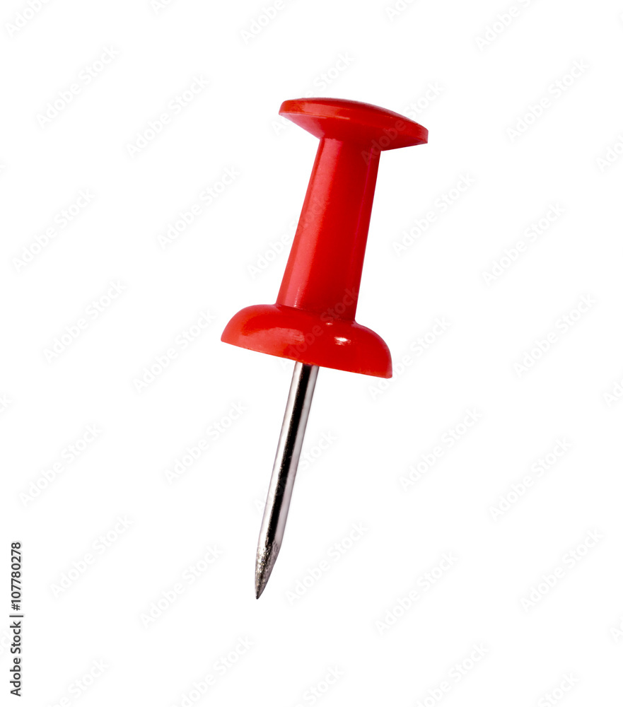 Red clerical close-up isolated on white background