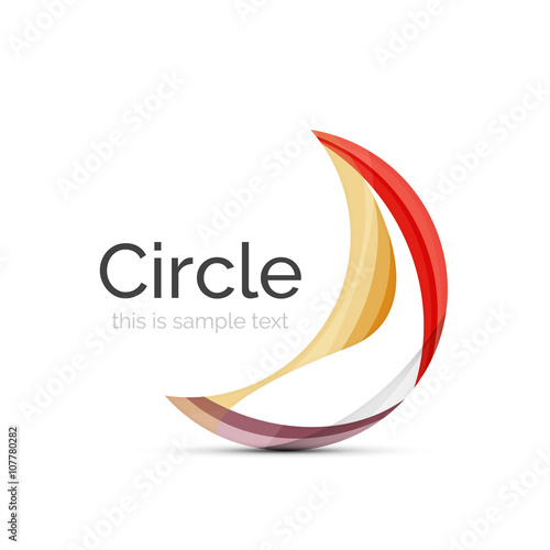 Free Download Circle logo. Transparent overlapping swirl shapes. Modern clean business icon - GFXLoad