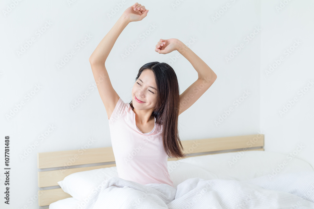 Woman wake up at morning Woman wake up at morning