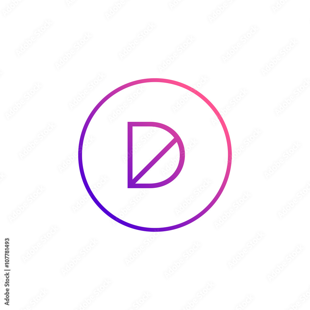 Minimalist Letter D Symbol Minimalist Letter D Symbol