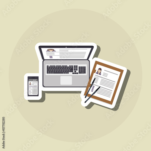 Human resources search design, vector illustration