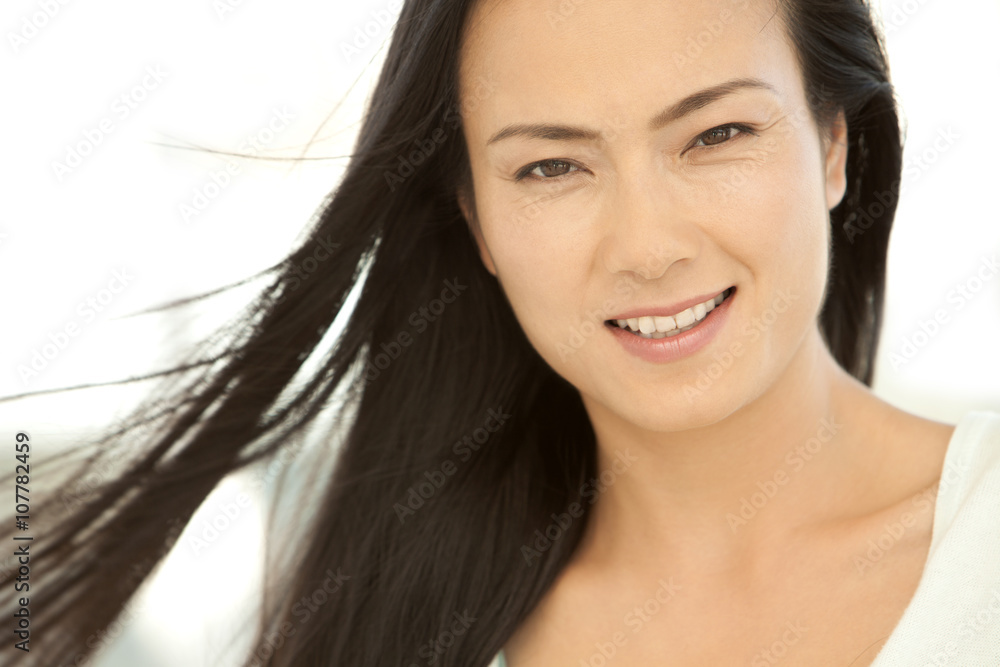 Close-up portrait of a young modern Chinese woman Close-up portrait of a young modern Chinese woman